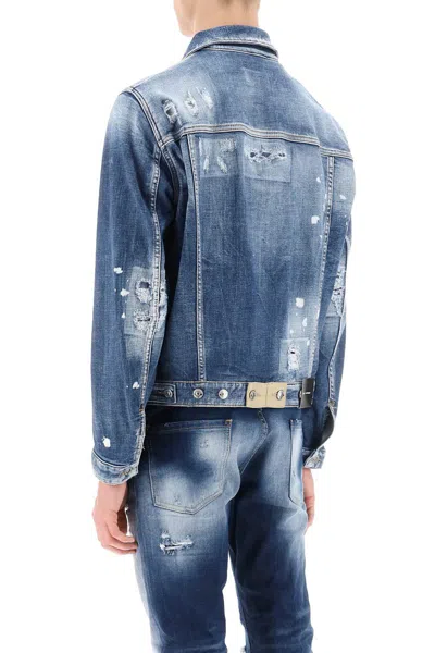 Shop Dsquared2 Dan Jean Worker Denim Jacket In Blu