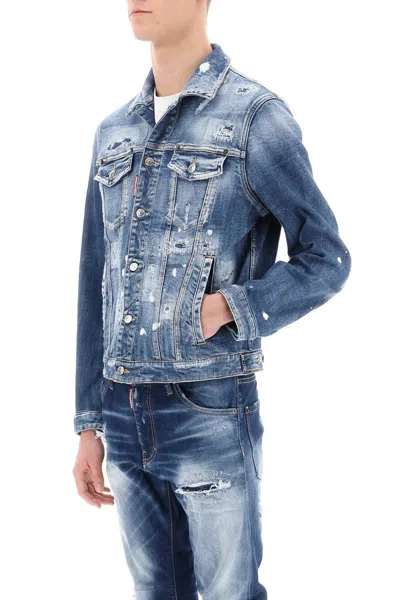 Shop Dsquared2 Dan Jean Worker Denim Jacket In Blu