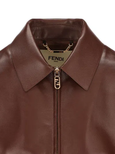 Shop Fendi Jackets In Hazel
