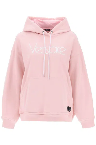 Shop Versace Hoodie With 1978 Re-edition Logo In Rosa