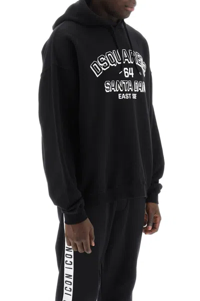 Shop Dsquared2 Hoodie With Logo Print In Nero