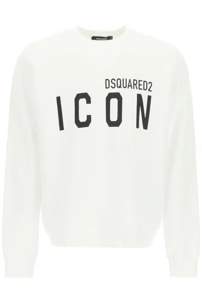 Shop Dsquared2 Icon Logo Sweatshirt In Bianco