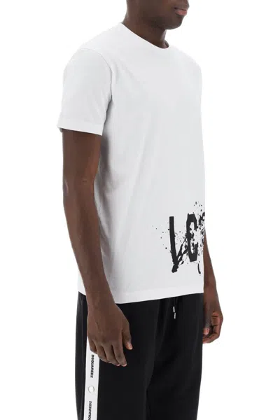 Shop Dsquared2 Icon Splash Cool Fit T-shirt In Bianco