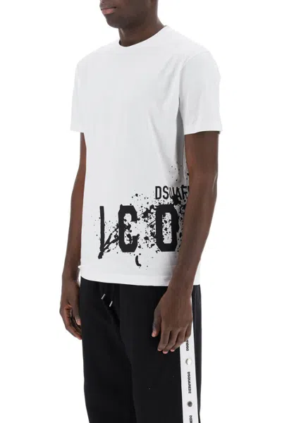 Shop Dsquared2 Icon Splash Cool Fit T-shirt In Bianco