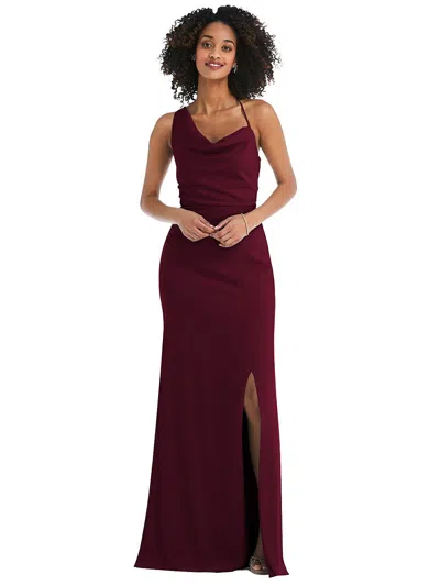 Shop After Six One-shoulder Draped Cowl-neck Maxi Dress In Red