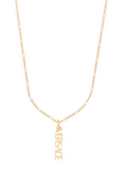 Shop Versace Medusa And Logo Necklace In Argento