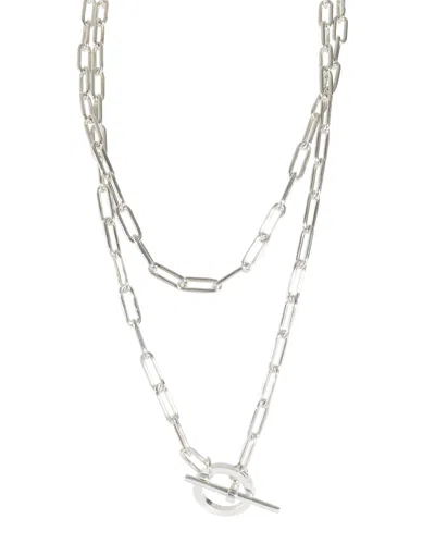 Shop Hermes Hermès Toggle Link Chain Necklace In Sterling Silver