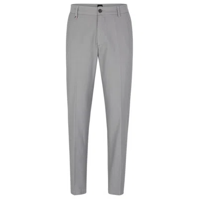 Shop Hugo Boss Slim-fit Pants In A Cotton Blend In Grey