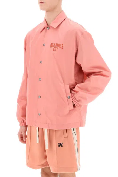Shop Palm Angels Pa City Coach Jacket In Rosa