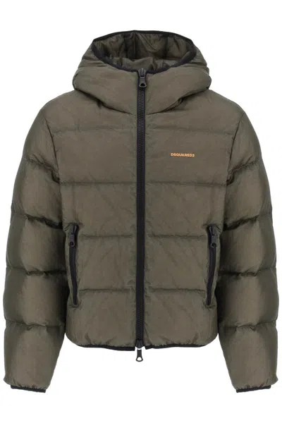 Shop Dsquared2 Ripstop Puffer Jacket In Verde