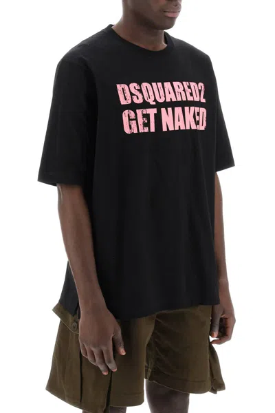 Shop Dsquared2 Skater Fit Printed T-shirt In Nero
