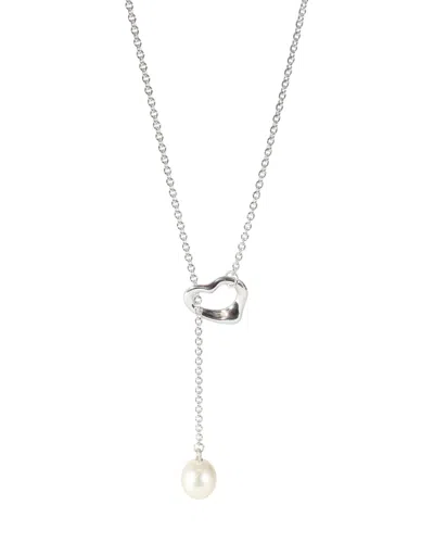 Shop Tiffany & Co Elsa Peretti Open Heart Lariat Necklace In Sterling Silver