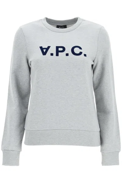 Shop Apc Sweatshirt Logo In Grigio