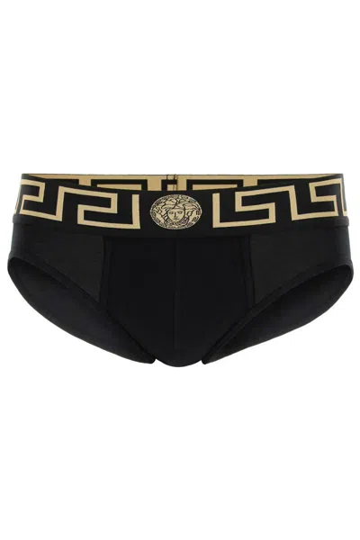 Shop Versace Underwear Briefs Tri-pack In Nero