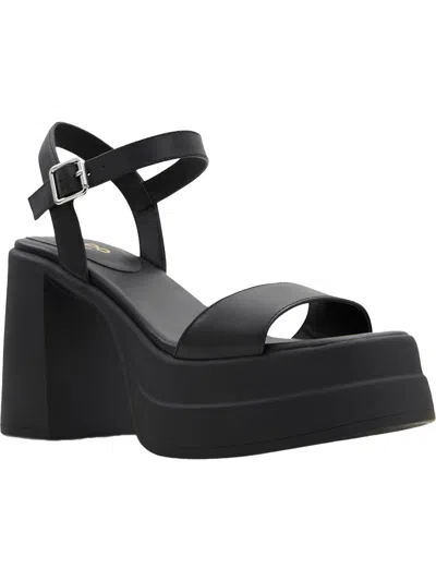 Shop Aldo Taina Womens Leather Open Toe Platform Sandals In Black