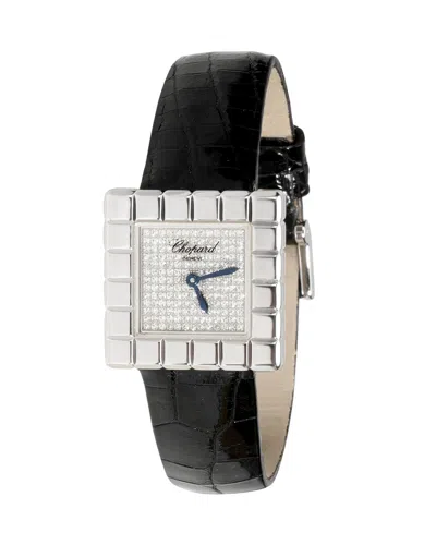 Shop Chopard Ice Cube 127407/1003 Women's Watch In 18kt White Gold In Silver