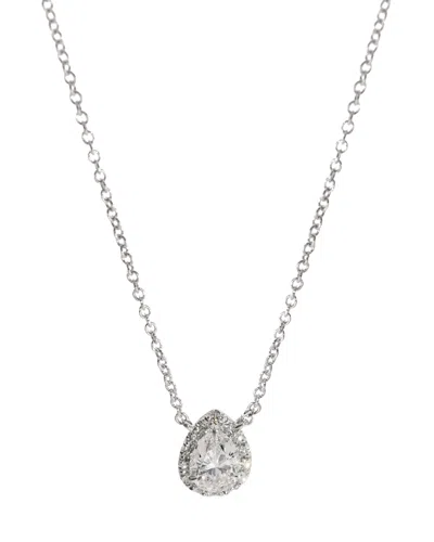 Shop Tiffany & Co Soleste Diamond Halo Pendant In 18k White Gold D Vvs1 0.53ctw In Silver