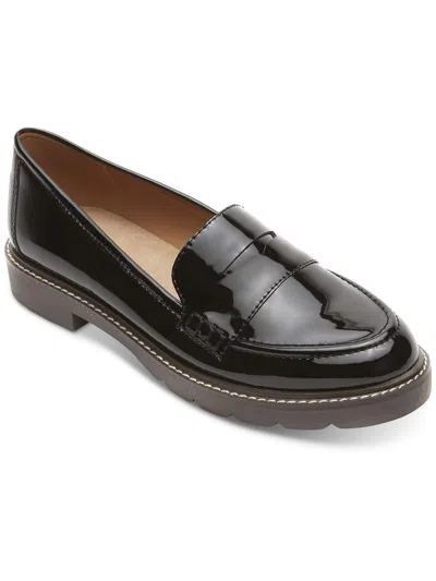 Shop Rockport Kacey Penny Womens Patent Slip On Loafers In Black