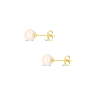 Shop Olivia & Pearl Uat Petite Power Pearl Stud Earring 9ct Gold In O&p/petit/9ct
