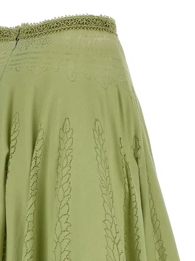 Shop Giambattista Valli Openwork Fabric Midi Skirt Skirts Green