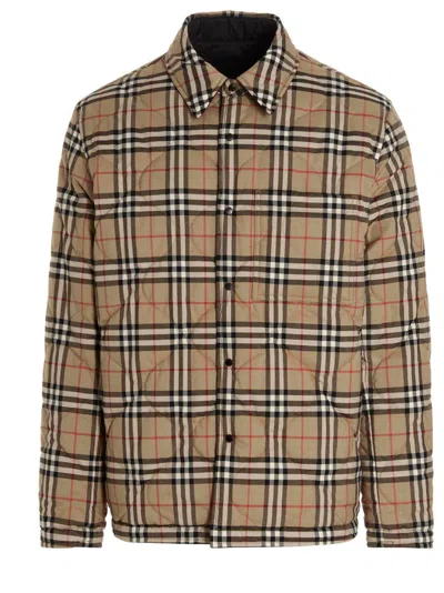 Shop Burberry Reversible Quilted Overshirt Casual Jackets, Parka Multicolor