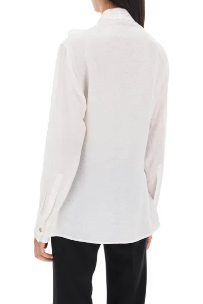 Shop Versace ' Allover' Lavallière Shirt In Bianco