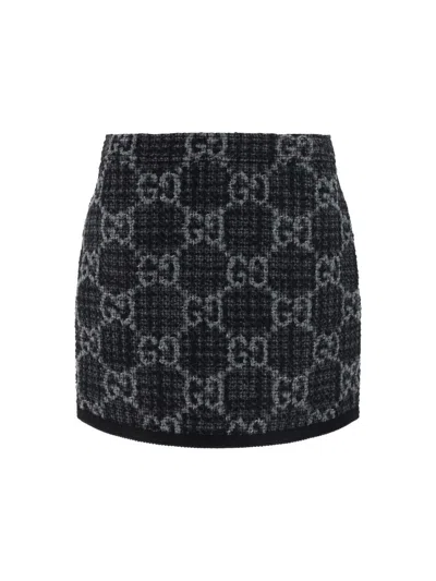 Shop Gucci Skirts In Dar Grey/grey