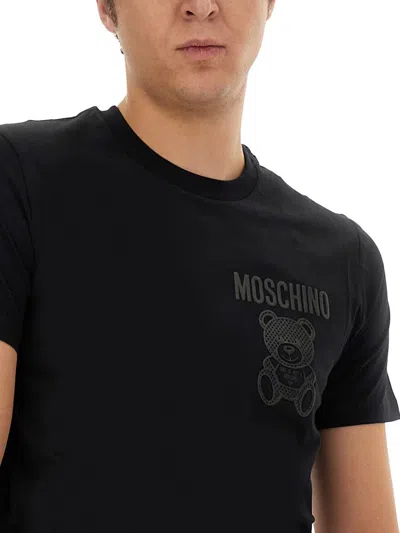 Shop Moschino "teddy Mesh" T-shirt In Black