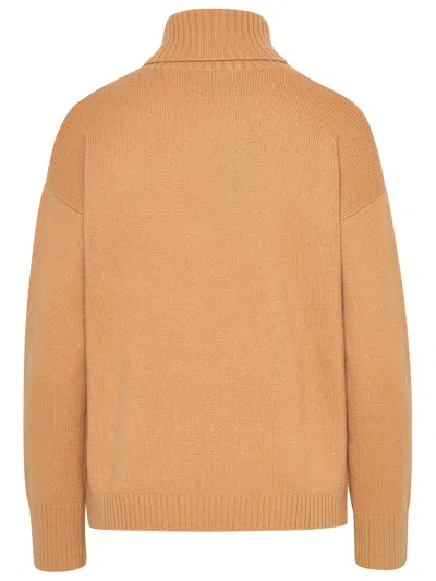 Shop Blumarine Woman  Beige Cashmere Blend Turtleneck Sweater In Cream