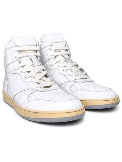 Shop Rhude Rhechess Sneakers In White Leather Man
