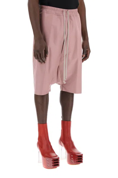 Shop Rick Owens Leather Bermuda Shorts For Men In Multicolor