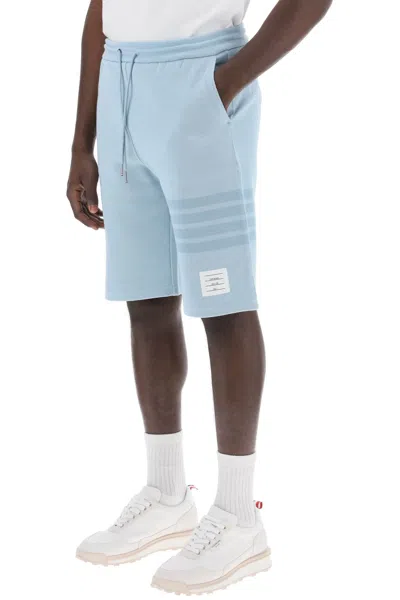 Shop Thom Browne 4-bar Shorts In Cotton Knit Men In Blue