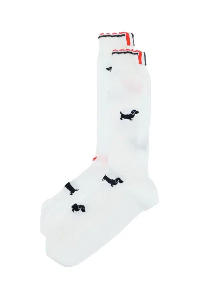 Shop Thom Browne Hector Socks In Cotton Piqué Women In White