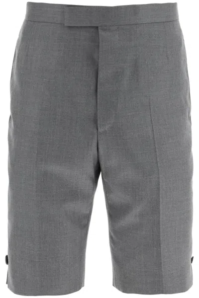 Shop Thom Browne Super 120's Wool Shorts With Back Strap Men In Multicolor
