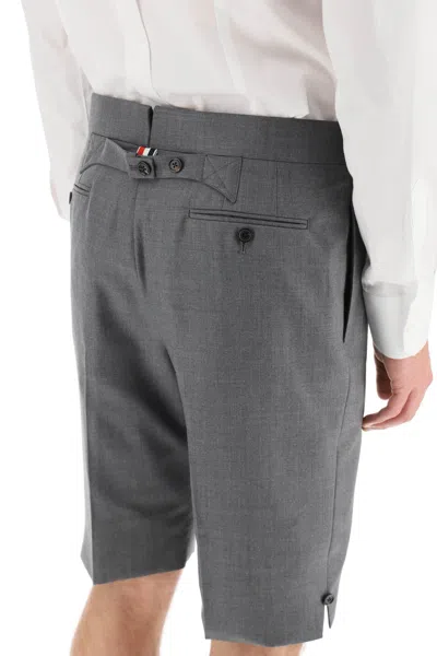 Shop Thom Browne Super 120's Wool Shorts With Back Strap Men In Multicolor