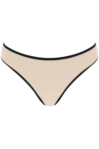 Shop Totême Toteme "bikini Bottom With Contrasting Edge Trim Women In Multicolor