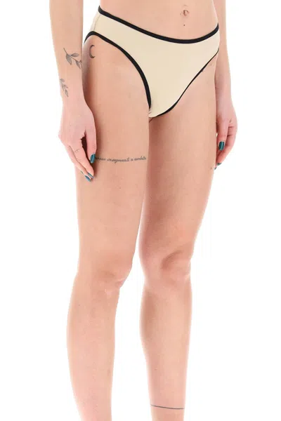 Shop Totême Toteme "bikini Bottom With Contrasting Edge Trim Women In Multicolor