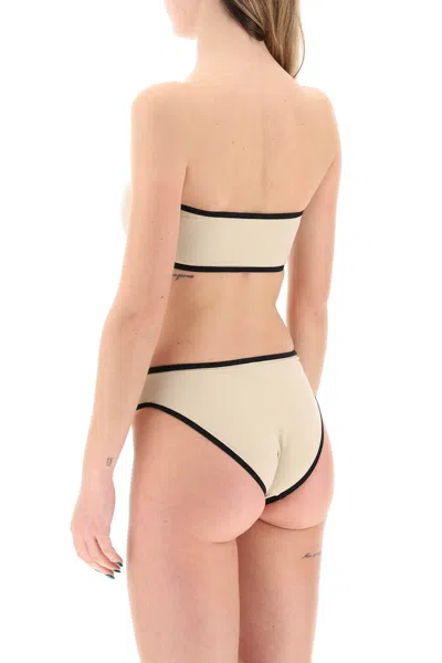 Shop Totême Toteme Strapless Bikini Top With Contrasting Edges Women In Multicolor