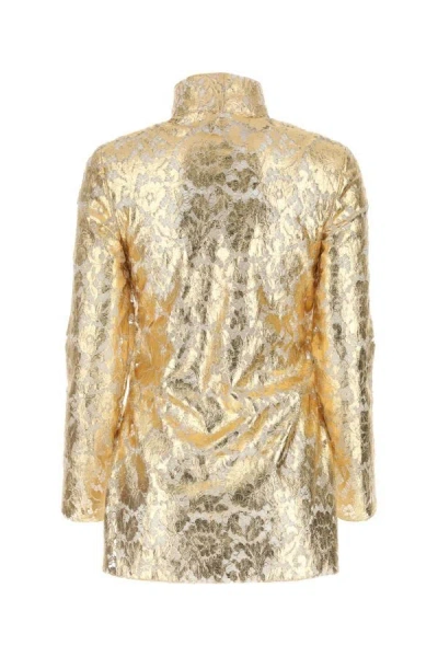 Shop Valentino Garavani Woman Gold Lace Blouse