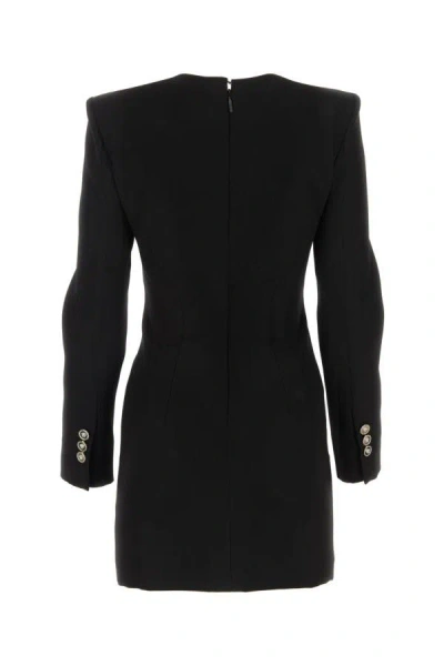 Shop Versace Woman Black Grain De Poudre Mini Dress