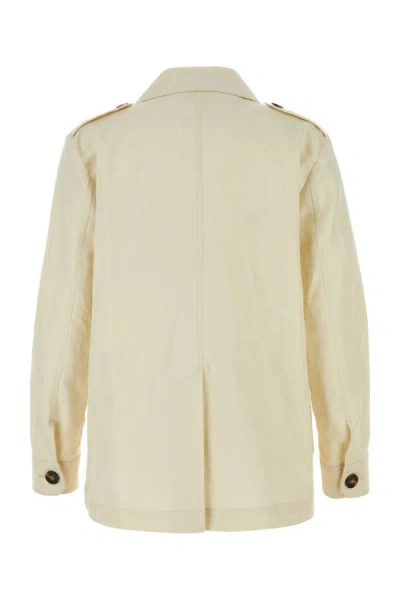 Shop Weekend Max Mara Woman Ivory Cotton Blend Bacca Jacket In White