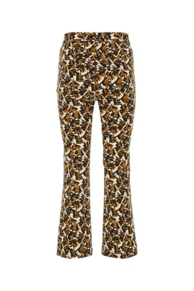 Shop Weekend Max Mara Woman Printed Stretch Cotton Gabrielle Pant In Multicolor