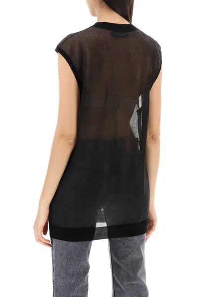 Shop Y/project Y Project "paris Transparent Knit Mesh Vest Women In Black