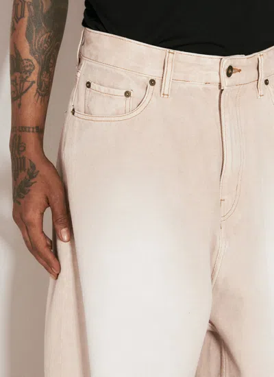 Shop Y/project Men Draped Cuff Jeans In Cream