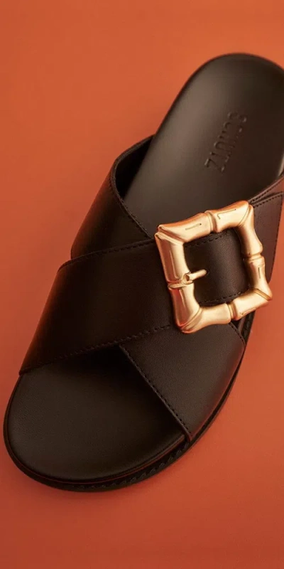 Shop Schutz Enola Crossed Leather Sandal