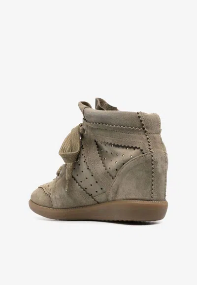 Shop Isabel Marant Bobby Wedge Sneakers In Gray
