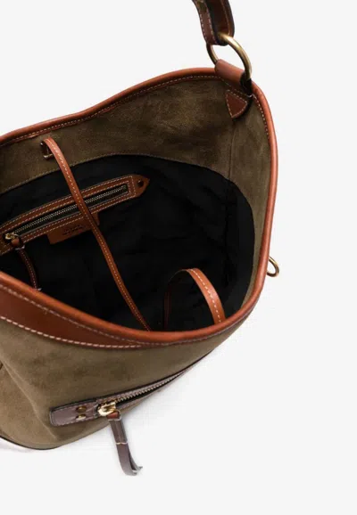 Shop Isabel Marant Botsy Suede Shoulder Bag In Brown