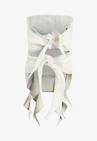 Y/project Snow White Wash Cotton Bug Denim Top In Off-white