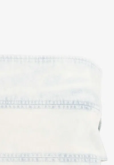 Y/project Snow White Wash Cotton Bug Denim Top In Off-white