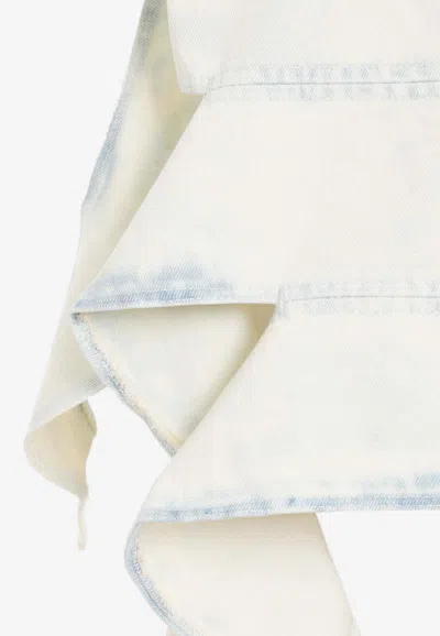 Y/project Snow White Wash Cotton Bug Denim Top In Off-white
